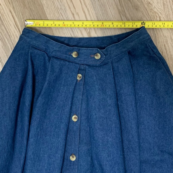 Vintage Denim Maxi Skirt - Vintage 11-12 - FITS LIKE 6/8 - Picture 12 of 14